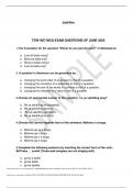  TSW1507 MCQ EXAM QUESTIONS OF JUNE 2022