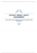 ETH&sol;321T WEEK 1 APPLY ASSIGNMENT WITH ACCURATE ANSWERS&vert;VERIFIED EXAM RESOURCE