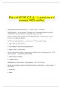    Edexcel IGCSE ICT &lpar;9 - 1&rpar; questions and answers 100&percnt; verified&period;