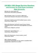 LSU BIOL 1202 &lpar;Gregg&rpar; Revision Questions  and Answers for Final Exam Louisiana State University&period;