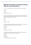Module 5 Computer Concepts Pro Exam With All Correct Solutions&period;