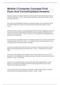 Module 3 Computer Concepts Final Exam And CorrectUpdated Answers&period;