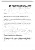 USPS Sales & Services Associate Training Test with Questions Solved 100&percnt; Correc