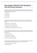 Neurological &lpar;NCLEX &rpar;Test Questions And All Correct Answers&period;
