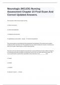 Neurologic &lpar;NCLEX&rpar; Nursing Assessment Chapter 23 Final Exam And Correct Updated Answers&period;