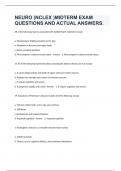 NEURO &lpar;NCLEX &rpar;MIDTERM EXAM QUESTIONS AND ACTUAL ANSWERS&period;