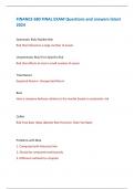 FINANCE 680 FINAL EXAM Questions and answers latest  2024