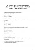 vet assistant Test- Ashworth college WITH Questions and Complete Solutions&sol;Verified Answers &vert;Latest Update 2-24-2025