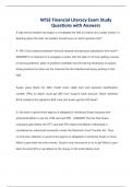 W&excl;SE Financial Literacy Exam Study Questions with Answers
