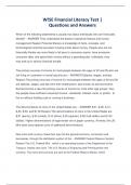 W&excl;SE Financial Literacy Test &vert; Questions and Answers