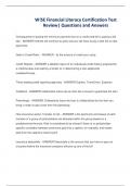 W&excl;SE Financial Literacy Certification Test Review&vert; Questions and Answers