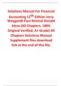 Solutions Manual for Financial Accounting 11th Edition By Jerry Weygandt&comma; Paul Kimmel&comma; Donald  Kieso &lpar;All Chapters&comma; 100&percnt; Original Verified&comma; A&plus; Grade&rpar;