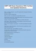 EDPY 200 Exam Questions With Verified And Updated Solutions&period;