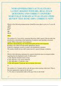 NURS 629 PEDIATRICS ACTUAL EXAMS 1&comma; 2 & 3 LATEST 2024&sol;2025 WITH REAL EXAM QUESTIONS AND CORRECT ANSWERS&sol; MARYVILLE NURS 629 ACTUAL EXAMS PEDS REVIEW TEST BANK &lpar;100&percnt; CORRECT&rpar; MVU 629