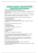 speech chapter 1 test bank 2024 Questions And Answers