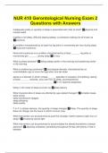 NUR 410 Gerontological Nursing Exam 2 Questions with Answers