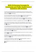 NUR 410 Nursing Concepts for Community and Public Health Exam 2 Questions with Answers