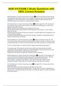 NUR 410 EXAM 3 Study Questions with 100&percnt; Correct Answers