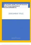 SC Accident&period; Health&comma; and Life Insurance Exam Correct Questions & Answers&lpar;GRADED A&rpar;
