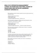 WGU C215 OPERATION MANAGEMENT  LATEST OA EXAM 2023-2024 REAL EXAM 70&plus;  QUESTIONS AND DETAILED ANSWERS ALREADY GRADED A&plus;      
