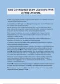 ESE Certification Exam Questions With Verified Answers&period;