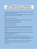 F-60 Fireguard Exam 10 Questions With Verified And Updated Answers&period;