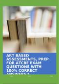 ART BASED ASSESSMENTS&comma; PREP FOR ATCBE EXAM QUESTIONS WITH 100&percnt; CORRECT ANSWERS&excl;&excl;