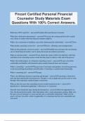 Fincert Certified Personal Financial Counselor Study Materials Exam Questions With 100&percnt; Correct Answers&period;