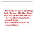 Test IBank Ifor IDavis IAdvantage IBasic INursing&colon; IThinking&comma; IDoing&comma; Iand ICaring I3rd IEdition IBy ILeslie S&period; ITreas&semi; IKaren IL&period; IBarnett&semi; IMable IH&period; ISmith I9781719642071 I Chapter I1-41 IComplete IGuide I&period; 