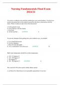 Fundamentals of Nursing Final Exam 2024/25
