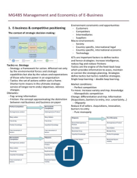 MG485 Management & Economics of E-Business Slides Summary (Cordella & Smithson) 