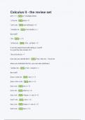Calculus II - the review set  Questions with 100&percnt; Actual correct answers &vert; verified &vert; latest update &vert; Graded A&plus; &vert; Already Passed &vert; Complete Solution 2024 - 2025