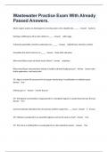 Wastewater Practice Exam With Already Passed Answers&period;