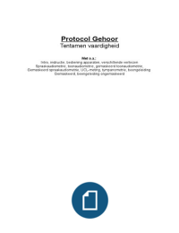 Protocol Gehoor (Vaardigheidstoets Logopedie Jaar 1)