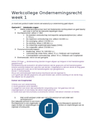 Werkcollege ondernemingsrecht week 1