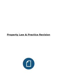 Property Law and Practice Revision