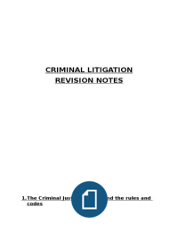 Criminal Litigation revision notes