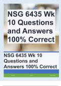 NSG 6435 Wk 10 Questions and Answers 100&percnt; Correct 