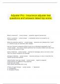   Adjuster Pro - Insurance adjuster test questions and answers latest top score&period;