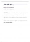 Math 100 - Unit 1 Question and answers rated A&plus;