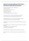 Spinal Cord Injury&lpar;Nclex&rpar; Prep Exam Questions With Solved Answers&period;