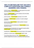 NSG 210 METABOLISM TEST 2024 WITH COMPLETE QUESTIONS AND CORRECT ANSWERS &lpar;100&percnt; PASSED&rpar;
