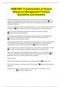 HRM&sol;300T Fundamentals of Human Resource Management Practice Questions and Answers
