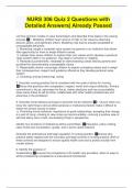 NURS 306 Quiz 2 Questions with Detailed Answers&vert; Already Passed