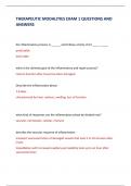 THERAPEUTIC MODALITIES EXAM 1 QUESTIONS AND  ANSWERS