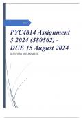 PYC4814 Assignment 3 2024 &lpar;580562&rpar; - DUE 15 August 2024