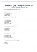 Stott Pilates Exam Preparation question with  verified answers by expert