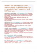 AQA AS Macroeconomics exam questions with detailed answers for A&plus; students &lpar;well researched and 100&percnt; correct&rpar;