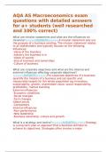 AQA AS Macroeconomics exam questions with detailed answers for A&plus; students &lpar;well researched and 100&percnt; correct&rpar;