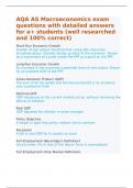 AQA AS Macroeconomics exam questions with detailed answers for A&plus; students &lpar;well researched and 100&percnt; correct&rpar;